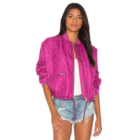 FREE PEOPLE Easy Quilted Bomber in Pink S - Picture 2 of 10